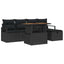 Havesofa Sæt 6 pcs Sort polyrattan