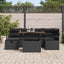 Havesofa Sæt 7 pcs Sort polyrattan