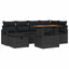 Havesofa Sæt 7 pcs Sort polyrattan