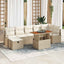 Havesofa Sæt 8 pcs Beige polyrattan