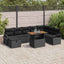 Havesofa Sæt 9 pcs Sort polyrattan