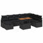 Havesofa Sæt 9 pcs Sort polyrattan