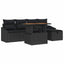 Havesofa Sæt 6 pcs Sort polyrattan