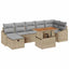 Havesofa Sæt 8 stk. Beige polyrattan