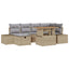Havesofa Sæt 7 stk. Beige polyrattan