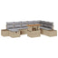 Havesofa Sæt 9 stk. Beige Poly rattan