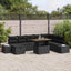 Havesofa Sæt 9 stk. Sort Poly rattan