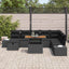 Havesofa Sæt 9 stk. Sort Poly rattan
