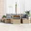 Havesofa Sæt 7 stk. Beige polyrattan