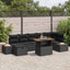 Havesofa Sæt 8 stk. Sort polyrattan