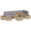 Havesofa Sæt 8 stk. Beige polyrattan
