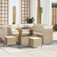 Havesofa Sæt 8 stk. Beige polyrattan