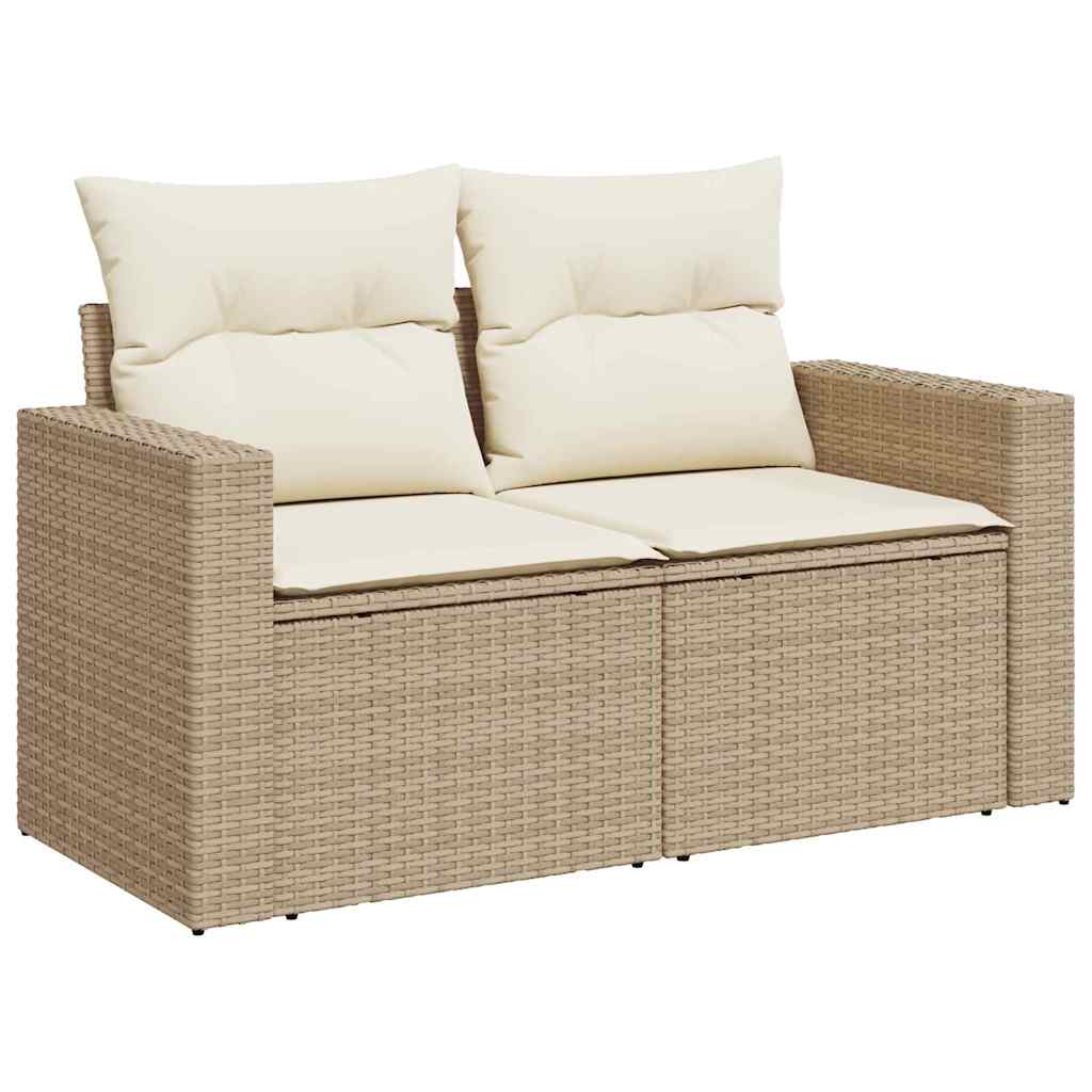 Havesofa Sæt 8 pcs Beige polyrattan