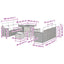 Havesofa Sæt 9 pcs Sort polyrattan