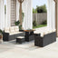 Havesofa Sæt 9 pcs Sort polyrattan