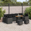 Havesofa Sæt 10 pcs Sort polyrattan