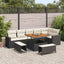 Havesofa Sæt 9 pcs Sort polyrattan
