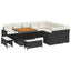 Havesofa Sæt 12 pcs Sort polyrattan