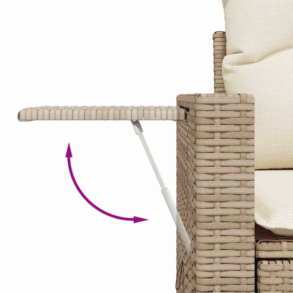 Havesofa Sæt 10 stk. Beige polyrattan
