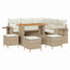 Havesofa Sæt 9 stk. Beige polyrattan