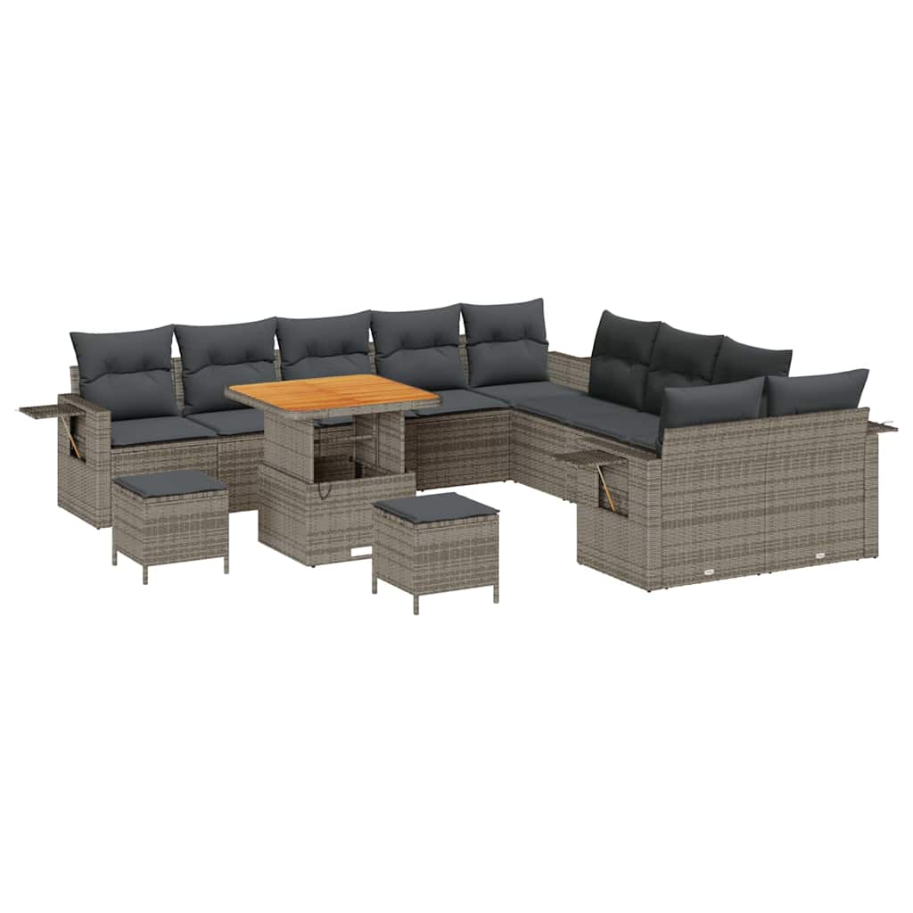 Havesofa Sæt 13 stk. Grå polyrattan