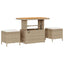 Havesofa Sæt med pude med opbevaring 10 pcs Beige polyrattan