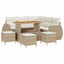 Havesofa Sæt 9 stk. Beige polyrattan