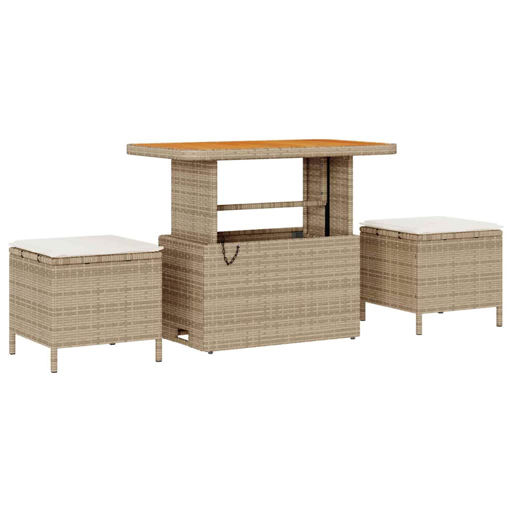 Havesofa Sæt 8 pcs Beige polyrattan