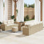 Havesofa Sæt 10 stk. Beige polyrattan