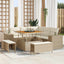 Havesofa Sæt 8 stk. Beige polyrattan