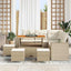 Havesofa Sæt 9 stk. Beige polyrattan