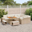 Havesofa Sæt 12 stk. Beige polyrattan