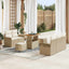 Havesofa Sæt 8 stk. Beige polyrattan