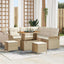 Havesofa Sæt 8 stk. Beige polyrattan