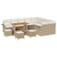 Havesofa Sæt 13 stk. Beige polyrattan
