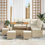Havesofa Sæt 9 stk. Beige polyrattan