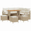 Havesofa Sæt 9 stk. Beige polyrattan