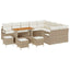 Havesofa Sæt 13 stk. Beige polyrattan