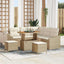 Havesofa Sæt 8 stk. Beige polyrattan