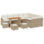 Havesofa Sæt 13 stk. Beige polyrattan