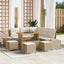 Havesofa Sæt 9 stk. Beige polyrattan