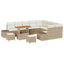 Havesofa Sæt 12 stk. Beige polyrattan
