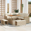Havesofa Sæt 8 stk. Beige polyrattan