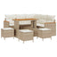 Havesofa Sæt 9 stk. Beige polyrattan