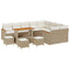 Havesofa Sæt 13 stk. Beige polyrattan