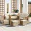 Havesofa Sæt 9 stk. Beige polyrattan