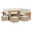 Havesofa Sæt 9 stk. Beige polyrattan