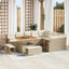 Havesofa Sæt 12 stk. Beige polyrattan