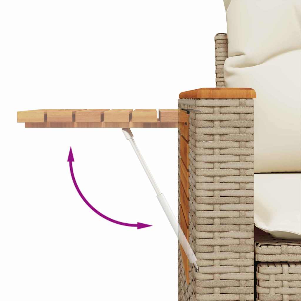 Havesofa Sæt med pude 8 pcs Beige og creme