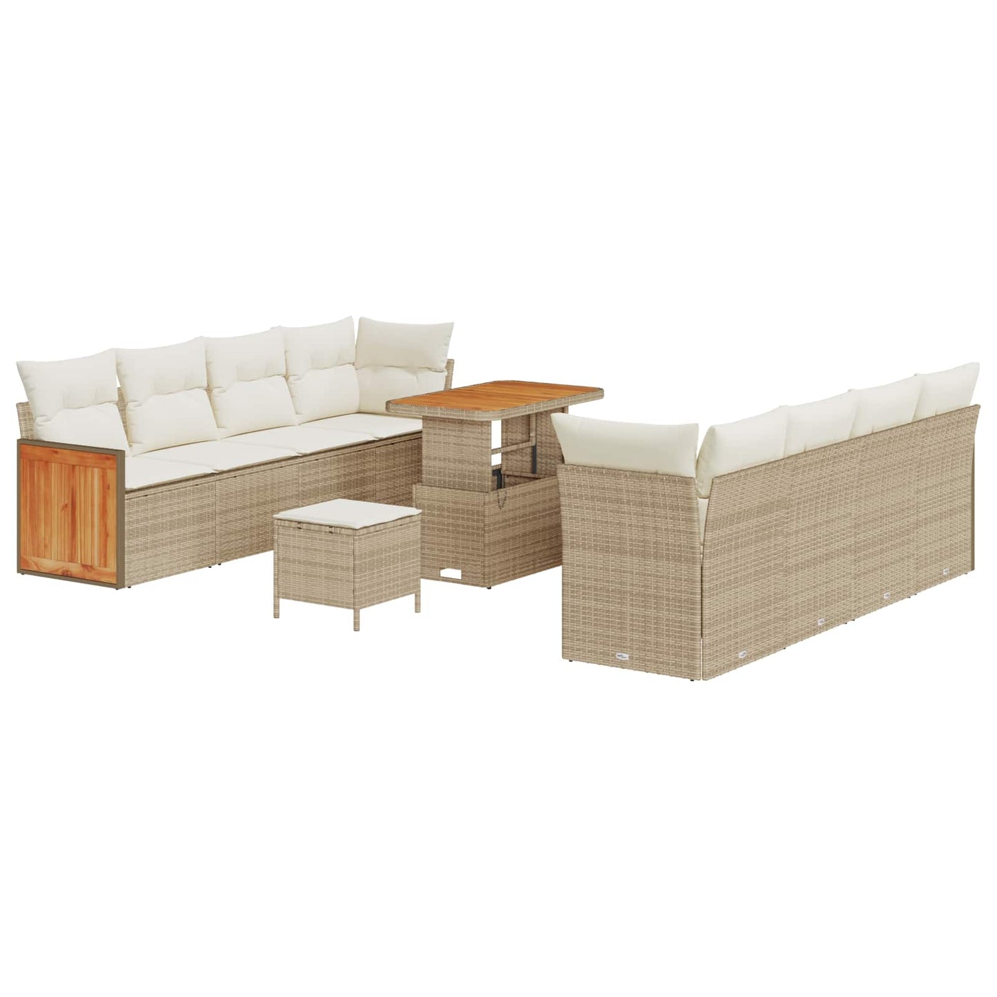 Havesofa Sæt med pude 11 pcs Beige og creme